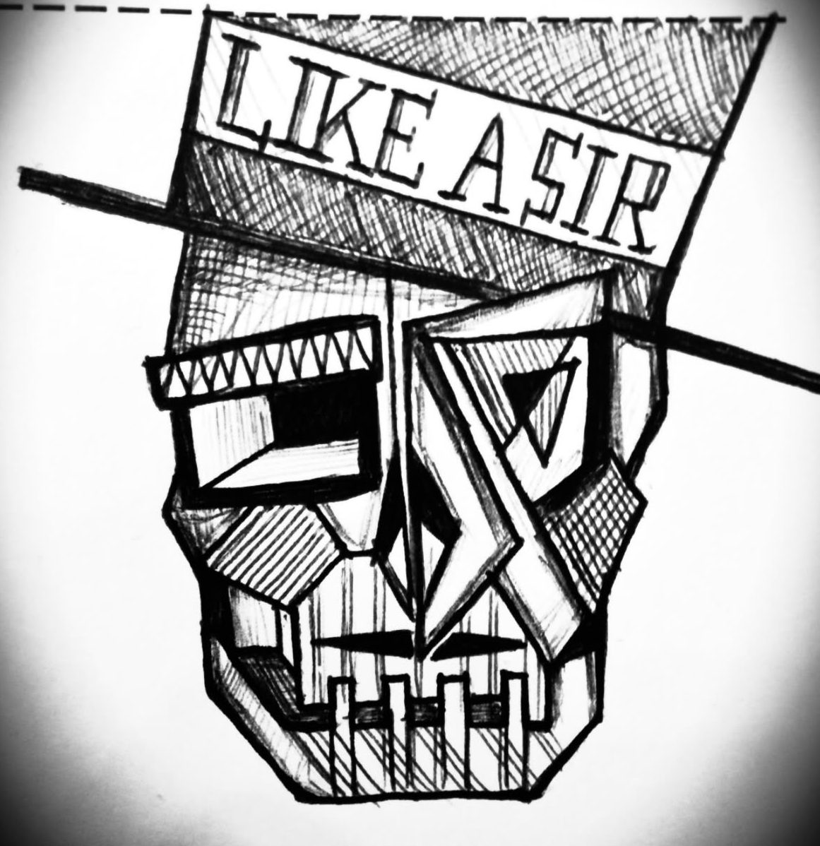 Teschio geometrico con la scritta Like a Sir